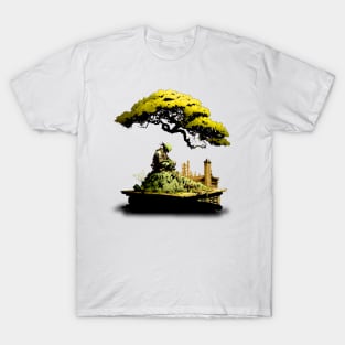 Contemplating the Complexities Under the Japanese Bonsai Tree No. 1 T-Shirt